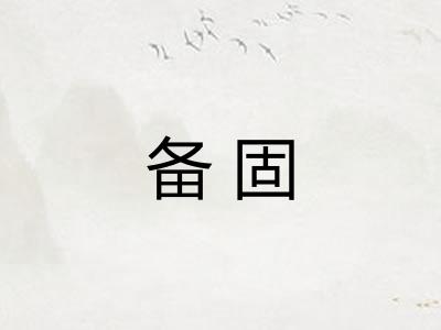 备固