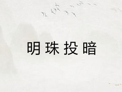 明珠投暗