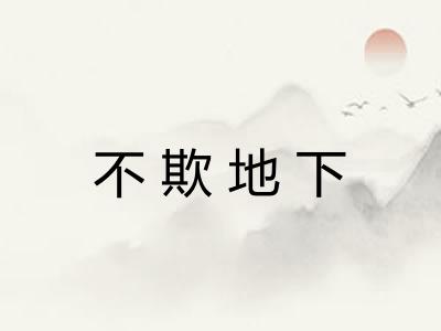 不欺地下