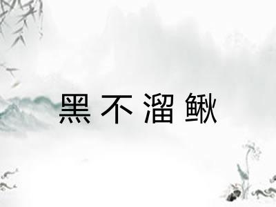 黑不溜鳅