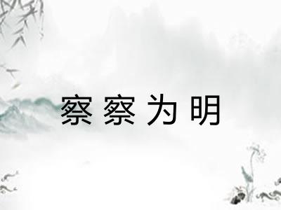 察察为明