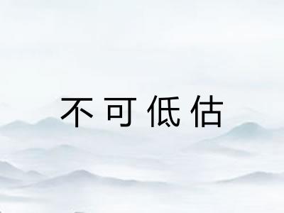 不可低估